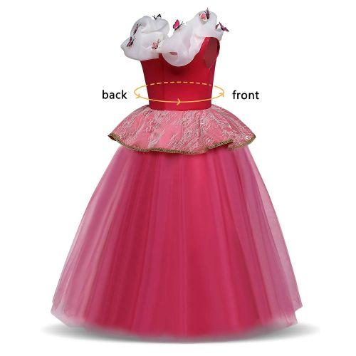  HNXDYY Girls Princess Cosplay Cinderella Costume Birthday Party Butterfly Outfit 3-8 Years Kids Fancy Dress