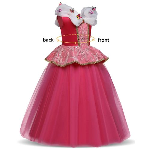  HNXDYY Girls Princess Cosplay Cinderella Costume Birthday Party Butterfly Outfit 3-8 Years Kids Fancy Dress