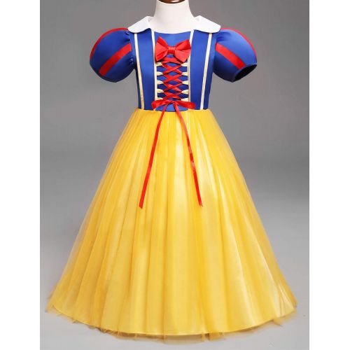  HNXDYY Grils Princess Dress Snow White Cotume Halloween Party Carnival Fancy Dress up