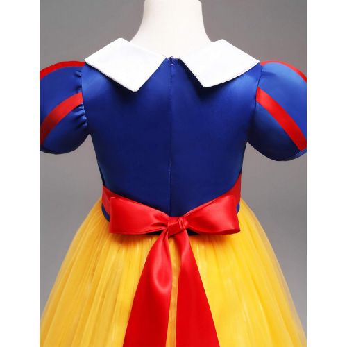  HNXDYY Grils Princess Dress Snow White Cotume Halloween Party Carnival Fancy Dress up