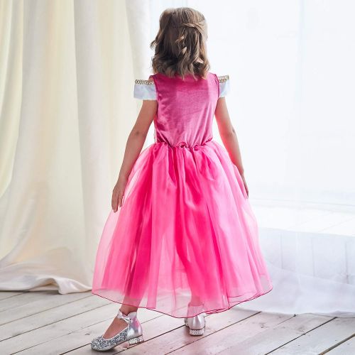  HNXDYY Girls Princess Aurora Dress Costume Carnival Party Elegant Dress Size 4-9 Years