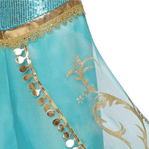  HNXDYY Princess Girls Party Carnival Aladdin Cosplay Sequin Costume