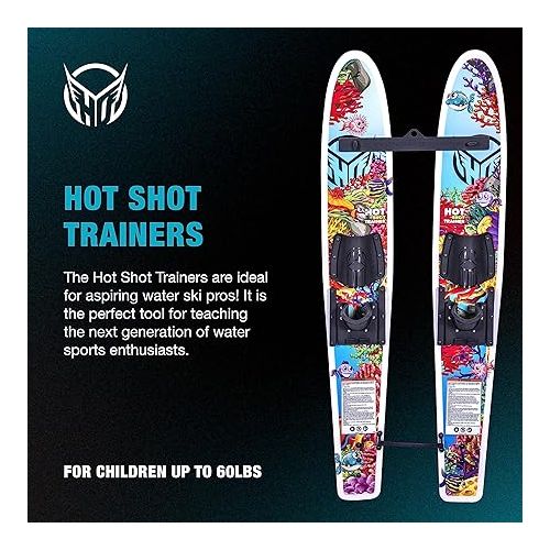  HO Sports Hot Shot Kids Water Ski Trainers with Bar & Rope - Ultimate Training Water Skis System, 48”, Youth and Kids up to 70 lbs