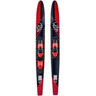 HO Sports Excel Combo Waterskis with Adjustable Horseshoe, Rear Toe Set Bindings,140 lbs +, Max Speed 26 mph, Red/Black