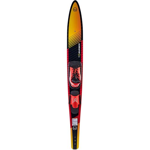  HO Sports Burner Combo Waterskis with Blaze Bindings, 140 lbs+, Max Speed 26 mph, Gold/Black