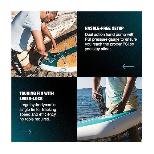  HO Sports Tarpon Inflatable Paddleboard iSUP - Versatile, Durable, Widebody and Stable Stand-Up Paddleboard - Adjustable Paddle, Hand Pump & Backpack Included