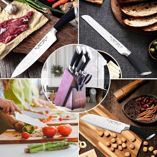  [아마존베스트]HOABLORN Bamboo Cheese Plate and Knife Set (14 PCS). Extra-Large Charcuterie Board.Excellent Wedding HousewarmingGifts.The Cheese Board includes a Rock Tray,2 Sliding Drawers,4 Cheese Knvi