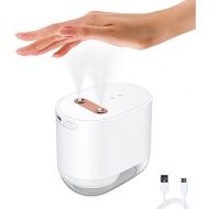 Double Hole Automatic Alcohol Dispenser, 100ml/7.2oz Touchless Hand Sanitizer Dispenser USB Rechargeable, HOACCIR Motion Sensor Nano Mist Sprayer, Portable Sterilizer for Home Offi