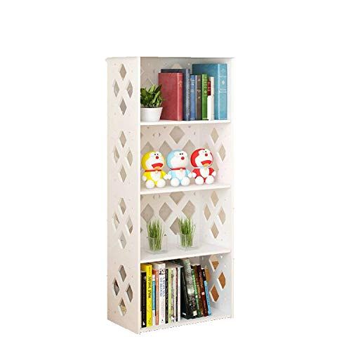  HOBBYN Storage Rack, Bookshelf 4-Cubes Book Shelf Office Storage Shelf Plastic Storage Cabinet