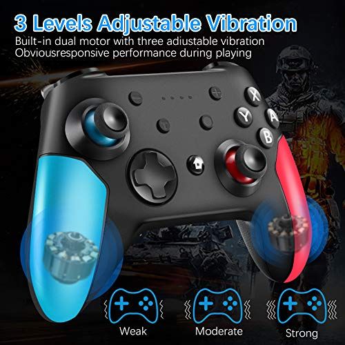  HOBFU Wireless Pro Controller for Switch/Switch Lite Remote Pro Controller Gamepad Joystick with Dual Vibration, Gyro Axis, Adjustable Turbo and Motion Support Wake Up