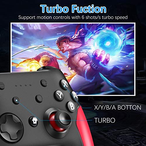  HOBFU Wireless Pro Controller for Switch/Switch Lite Remote Pro Controller Gamepad Joystick with Dual Vibration, Gyro Axis, Adjustable Turbo and Motion Support Wake Up