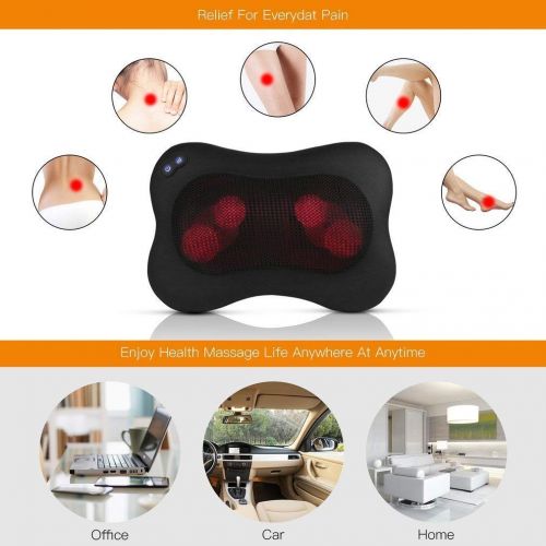  HOBFU Shiatsu Back Neck Massager Kneading Massage Pillow with Heat for Shoulders, Lower Back, Calf, Legs, Foot...