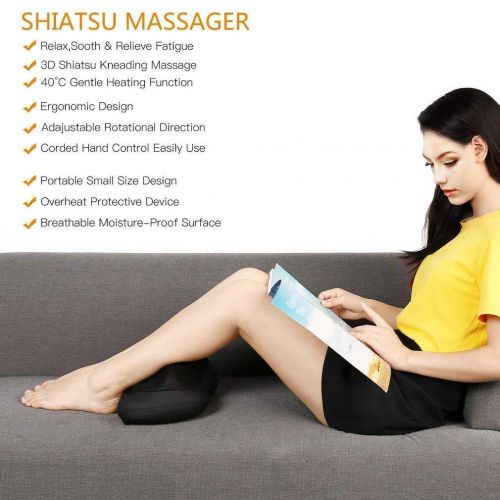  HOBFU Shiatsu Back Neck Massager Kneading Massage Pillow with Heat for Shoulders, Lower Back, Calf, Legs, Foot...