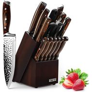 [아마존베스트]HOBO Knife Block Set, Kitchen Knife Set, Chefs Knife Set With Sharpener, Stainless Steel Knife Block Set Made Of Stainless Steel With High Carbon Content, Boxed Knife Set