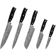 [아마존베스트]Hobo 5-Piece Kitchen Knife Set, Chefs Knife, All-purpose Knife with Wooden Box, Stainless Steel Surface, Including Chefs Knife, Bread Knife, Carving Knife, Utility Knife and Vegeta