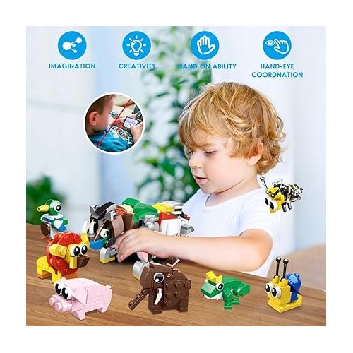  HOGOKIDS 30 Packs Party Favors for Kids - 867PCS Animals Building Blocks Sets for Classroom Prizes Goodie Bag Fillers Stocking Stuffers Birthday Valentines Easter Gifts for Kids Boys Girls 6+