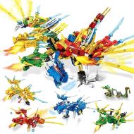 HOGOKIDS Dragon Building Set for Kids - 807 Pieces 4 in 1 Legendary Four Headed Dragon with Blade Wings Toy Building Blocks | STEM Educational Birthday Gifts for Boys Girls Aged 6 7 8 9 10 11 12+