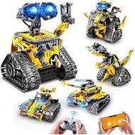 HOGOKIDS Robot Building Toys for Kids - 5 in 1 Remote & APP Controlled Building Set | RC Wall Robot/Engineer Robot/Mech Dinosaur STEM Toys for Boys Girls Age 6 7 8 9 10 11 12+ Year Old (520 Pcs)