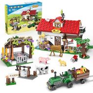 HOGOKIDS Farm House Building Toy for Grils Boys - 852 PCS Valentine's Day City Farm Animals Building Block Set with Horse Tractor Farm Tools | Creative Easter Gift for Kids Ages 6 7 8 9 10 11 12+