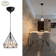 HOGOL Modern Geometric Pendant Lighting Adjustable Wire Iron Diamond Shade Light Fixture for Kitchen Island Dining Room Hallway