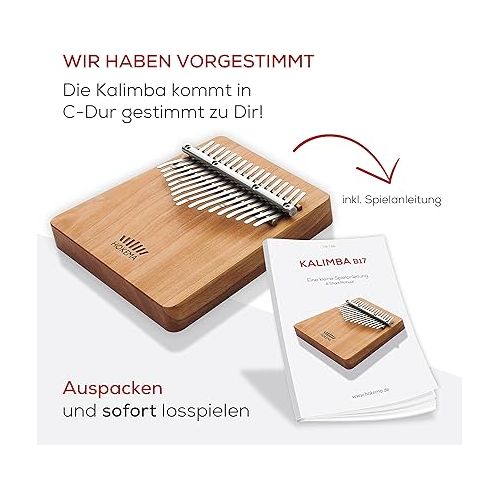  Kalimba B17 C Major - The Original Handmade in Germany - Thumb Piano - Easy to Learn Musical Instrument - Perfect for Beginners - Thumb Piano Equally for Children and Professionals