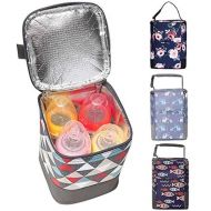 [아마존베스트]HOKEMP Baby Bottle Cooler Bag Insulated Zipper Lunch Bag Lightweight Closure Breast Milk Tote...