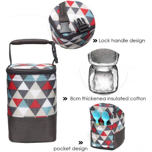  [아마존베스트]HOKEMP Baby Bottle Cooler Bag Insulated Zipper Lunch Bag Lightweight Closure Breast Milk Tote...