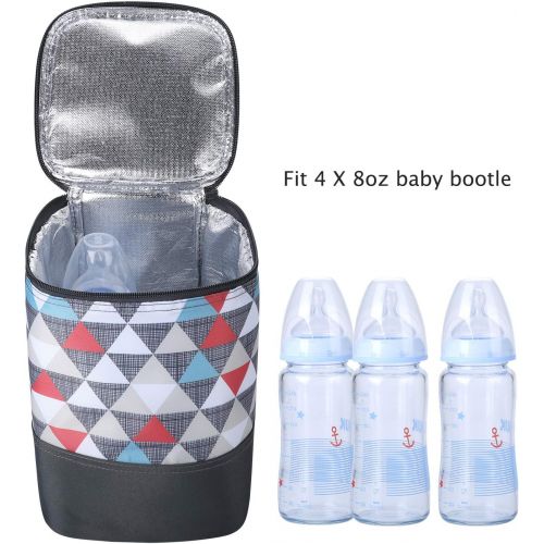  [아마존베스트]HOKEMP Baby Bottle Cooler Bag Insulated Zipper Lunch Bag Lightweight Closure Breast Milk Tote...