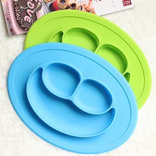  HOKUGA Silverware Tray - Kids Cartoon Smile Divided Plates dinner Picnic Food Fruits Dishes Kitchen Gadgets Wholesale Accessories Supplies Stuff Product