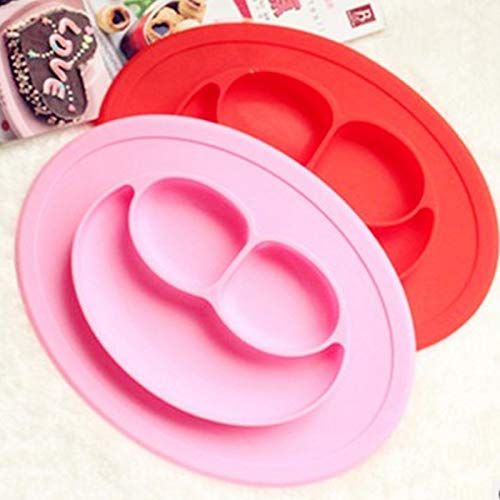  HOKUGA Silverware Tray - Kids Cartoon Smile Divided Plates dinner Picnic Food Fruits Dishes Kitchen Gadgets Wholesale Accessories Supplies Stuff Product