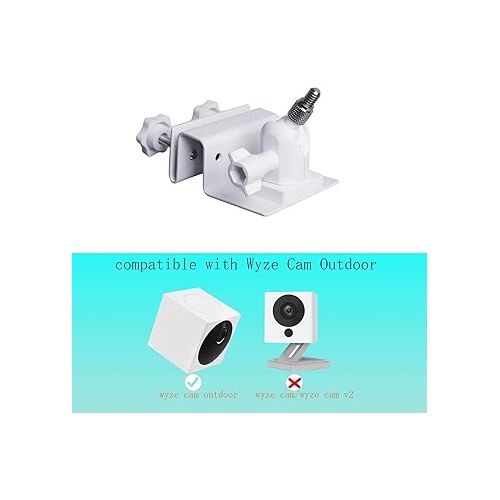  Weatherproof Gutter Mount for Wyze Cam Outdoor,HOLACA Wall Outdoor Mount Bracket Compatible with Wyze Camera (1 Pack, White)