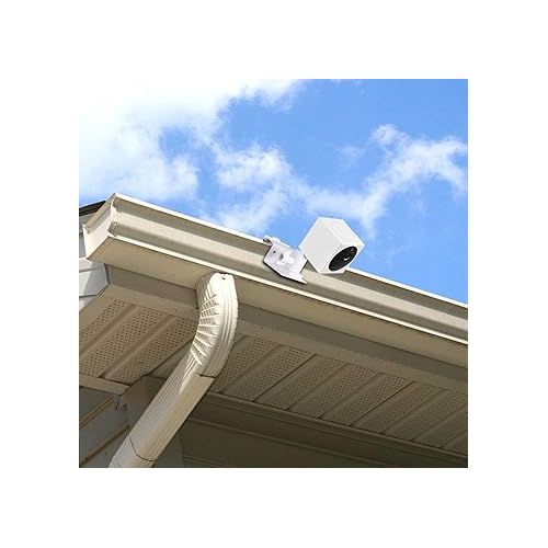  Weatherproof Gutter Mount for Wyze Cam Outdoor,HOLACA Wall Outdoor Mount Bracket Compatible with Wyze Camera (1 Pack, White)