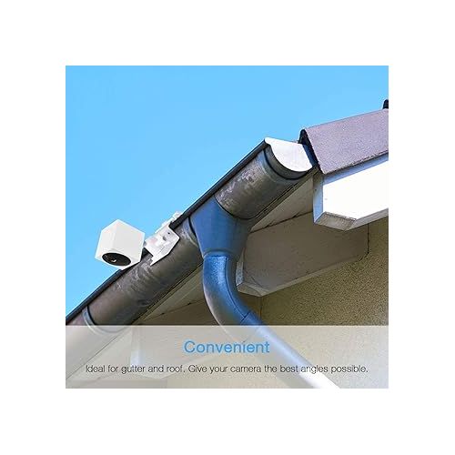  Weatherproof Gutter Mount for Wyze Cam Outdoor,HOLACA Wall Outdoor Mount Bracket Compatible with Wyze Camera (1 Pack, White)