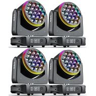Moving Head Lights with 19X40W RGBW LEDs Bee Eye Stage Lights, Featuring Macro/Strobe/Dimmer/Pan/Tilt/Zoom and Rotating DMX512 DJ Light for Wedding Party Club Christmas (4 Packs)
