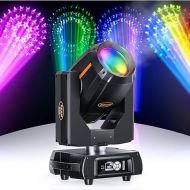 380W Moving Head Light Built-in 8 and 16-Facet Prisms Dj Lights, 13 Gobos 13 Colors Linear Focusing Stage Lighting, 16 Channels DMX 512 and Sound Activated for Wedding DJ Church