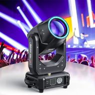 250W Moving Head Light DJ Lights 14 Gobos 10 Colors 18 Prisms Rainbow Effect 16 Channels DMX 512 and Sound Activated 0%-100% Linear dimming Stage Lighting for Wedding Church Live Show Bar