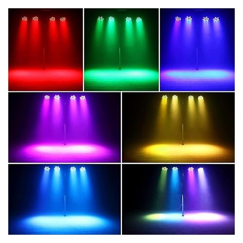  Rechargeable Par Lights 36W RGB Battery Powered, Wireless LED Par Lights DJ Uplights Sound Activated Remote Control for Wedding Events Club Party Church Stage Lighting
