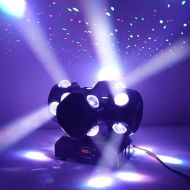 HOLDLAMP Moving Head DJ Lights, RGBW 4 Rotating Moving Head Stage Lights DMX Control 16 LED DJ Lights for Parties Sound Activated Strobe Lights for Disco Wedding Band Live Show Bar