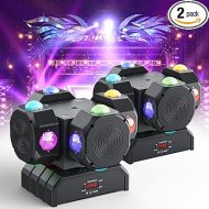 HOLDLAMP 2PCS Moving Head Light 4 Head Wind Turbine DJ Lights RGBW Stage Lighting 16 X 10W LED Spotlight by DMX and Sound Activated Control for Wedding Disco Parties Band Live Show Bar(2PCS)