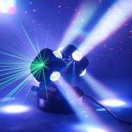 HOLDLAMP Moving Head DJ Lights, Rotating RGBW LED Stage Strobe Lights 120W LED Double Head Infinity Rotating 13CH DMX Light Sound Auto Mode for Club DJ Band Pub Wedding Churches