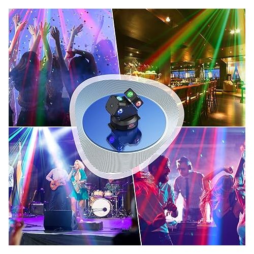  Moving Head Party Light 120W RGBW LED Stage Strobe Lights Rotating DMX512 Sound Auto Event Pub Wedding Churches Club Lights for Parties(2 Head)