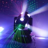 HOLDLAMP LED Moving Head DJ Lights, 150W 2 Arm Strobe Lights Infinite Rotating RGBW DJ Lighting Multi Effect DMX Light for Disco Club Party Weddings Band Bars Shows(1PCS)