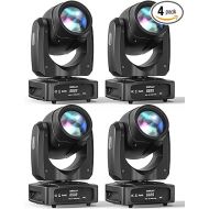 4PCS Moving Head DJ Lights, HOLDLAMP 100W LED Moving Head Light with 7 Gobos (18-Facet Prism) and 7 Colors Spot Lights by Sound Activated DMX Control for Wedding Parties Church Live Show