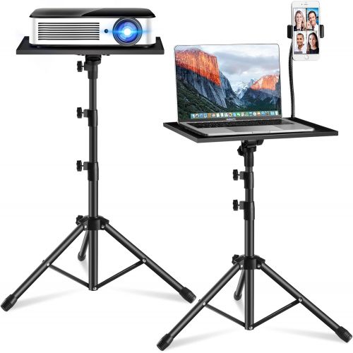  [아마존베스트]HOLDOOR Laptop Tripod, Laptop Stand Adjustable Height 17.7 to 47.2 Inch with Gooseneck Phone Holder, Portable Projector Stand Tripod, Detachable Computer DJ Equipment Holder Mount