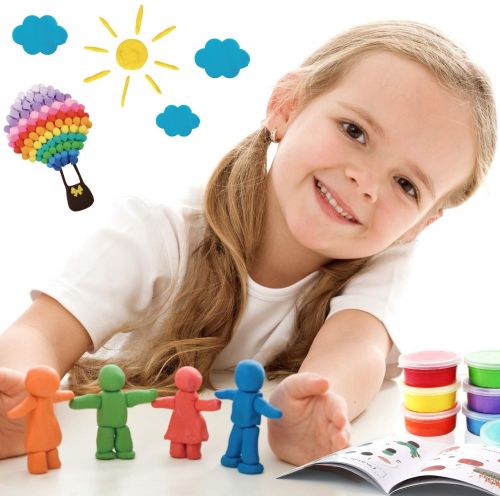  [아마존베스트]HOLICOLOR 36 Colors Air Dry Clay Kit Magic Modeling Clay Ultra Light Clay with Accessories, Tools and Tutorials for Kids DIY Crafts