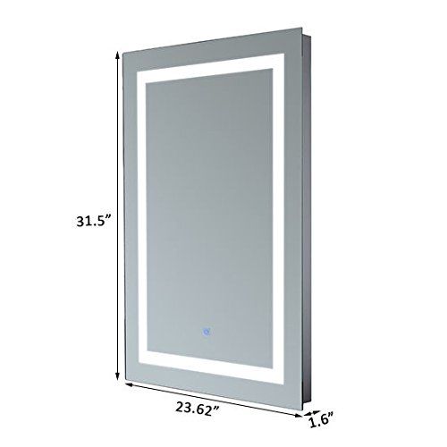  HOMCOM Vertical 32 LED Illuminated Bathroom Wall Mirror - Outline LEDs