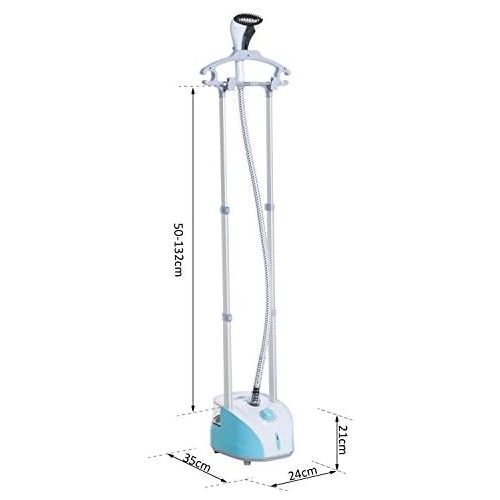  HOMCOM Dampfglatter Dampfbuegeleisen Dampfbuerste Station Vertikal, 1800W, 2L, ABS, Blau