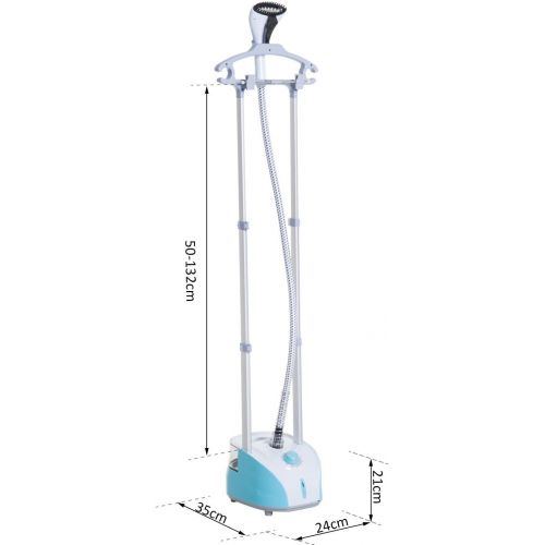  HOMCOM Dampfglatter Dampfbuegeleisen Dampfbuerste Station Vertikal, 1800W, 2L, ABS, Blau