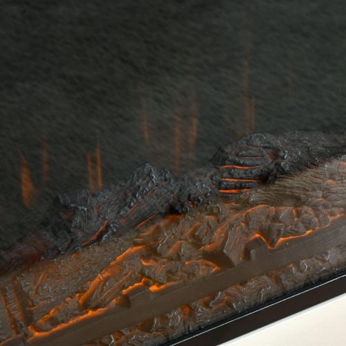  [아마존베스트]HOMCOM Freestanding Electric Fireplace Heater with Mantel, Wood, 1400W, 30 H, Beige