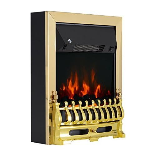  Homcom Electric Fireplace, golden, 820 043
